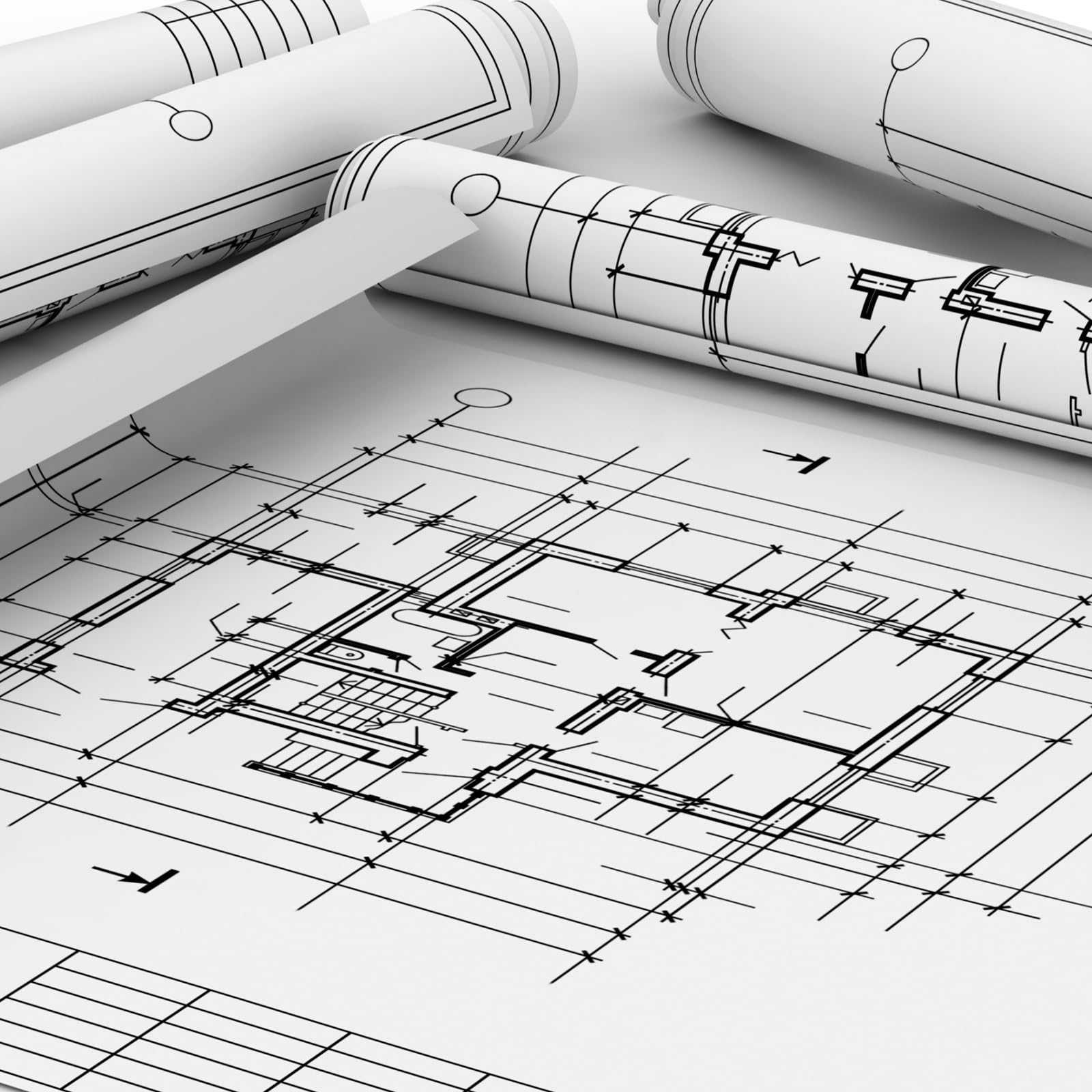 5 Rollen Plotterpapier 61cmx45m CAD Papierrollen mit 5cm Kern CAD-Druck Großformatpapier 80GSM Ingenieure Architekt Designer Professionelle Plotter Papier