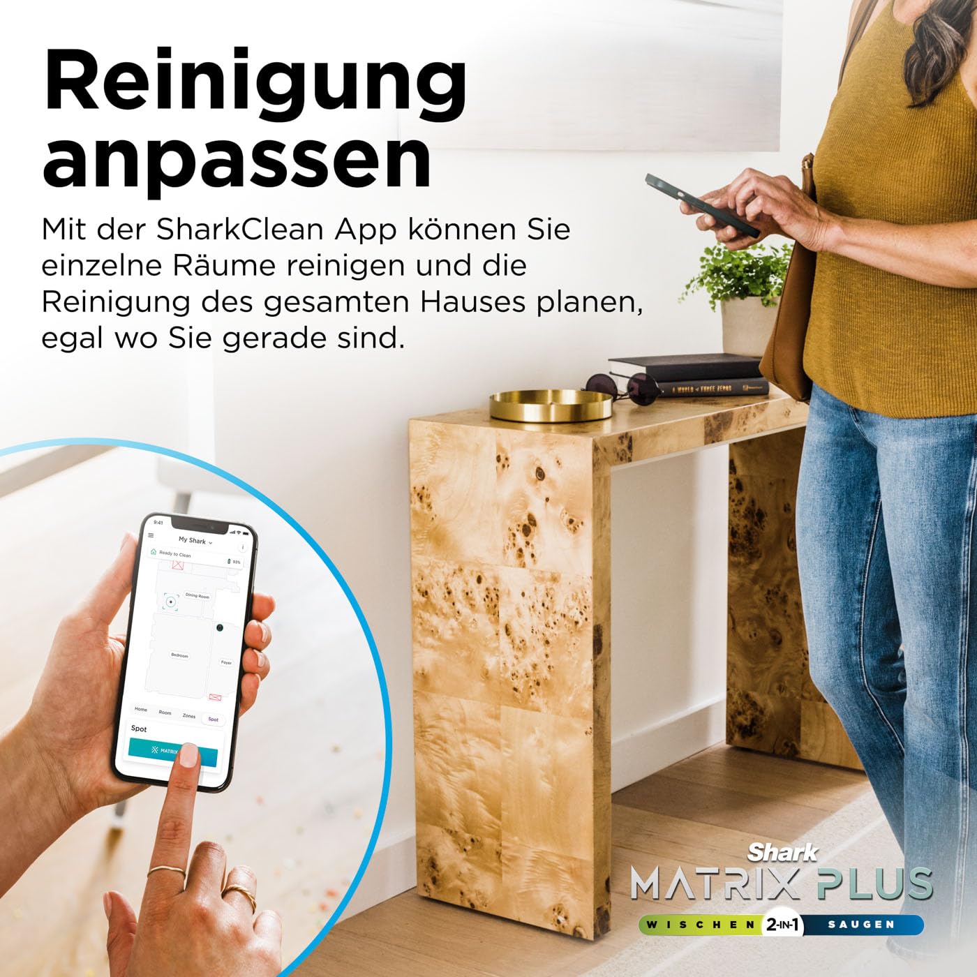 Shark Matrix Plus 2-in-1 selbstentleerter Wisch- & Saugroboter mit LiDAR Home Mapping & Kantenreinigung, für Teppiche, Hartböden & Tierhaare, Anti-Allergen, selbstaufladend, WiFi/App, Schwarz