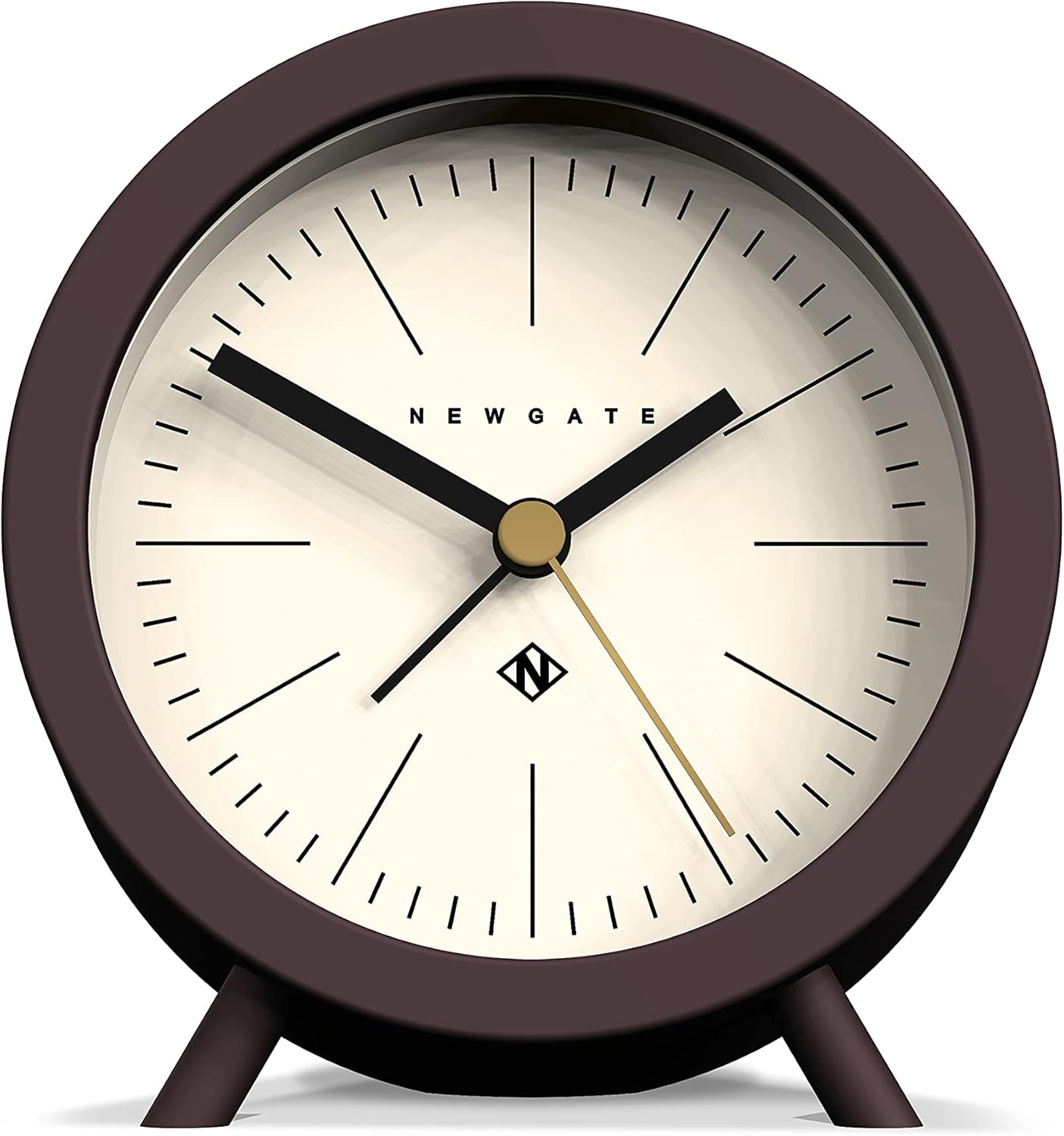 NEWGATE Fred Barrel Alarm Clock 'NoTick' Round Clock Retro Alarm