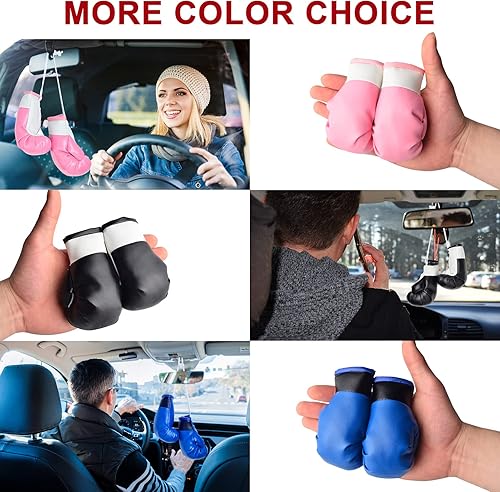 Miniatura 6 de OFFWEGO - Mini guantes de boxeo con la bandera de EE. UU., accesorios de decoración para colgar en el espejo del automóvil, para colgar en el espejo