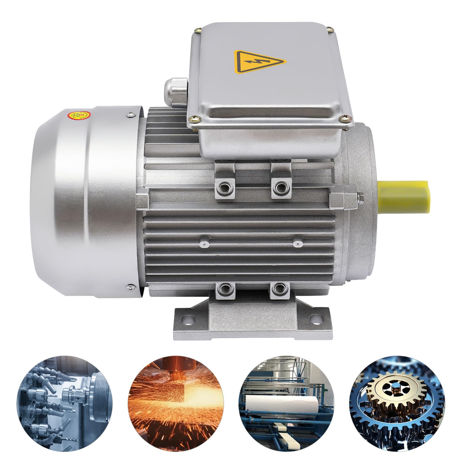 Elektromotor 750W 1380U/min 240V 50Hz, Profi Kupfer-Elektromotor 1-Phas 0.75 kw Motor Wellendurchmesser 19mm für Kompressor Schweranlauf Wechselstrom E-Motor