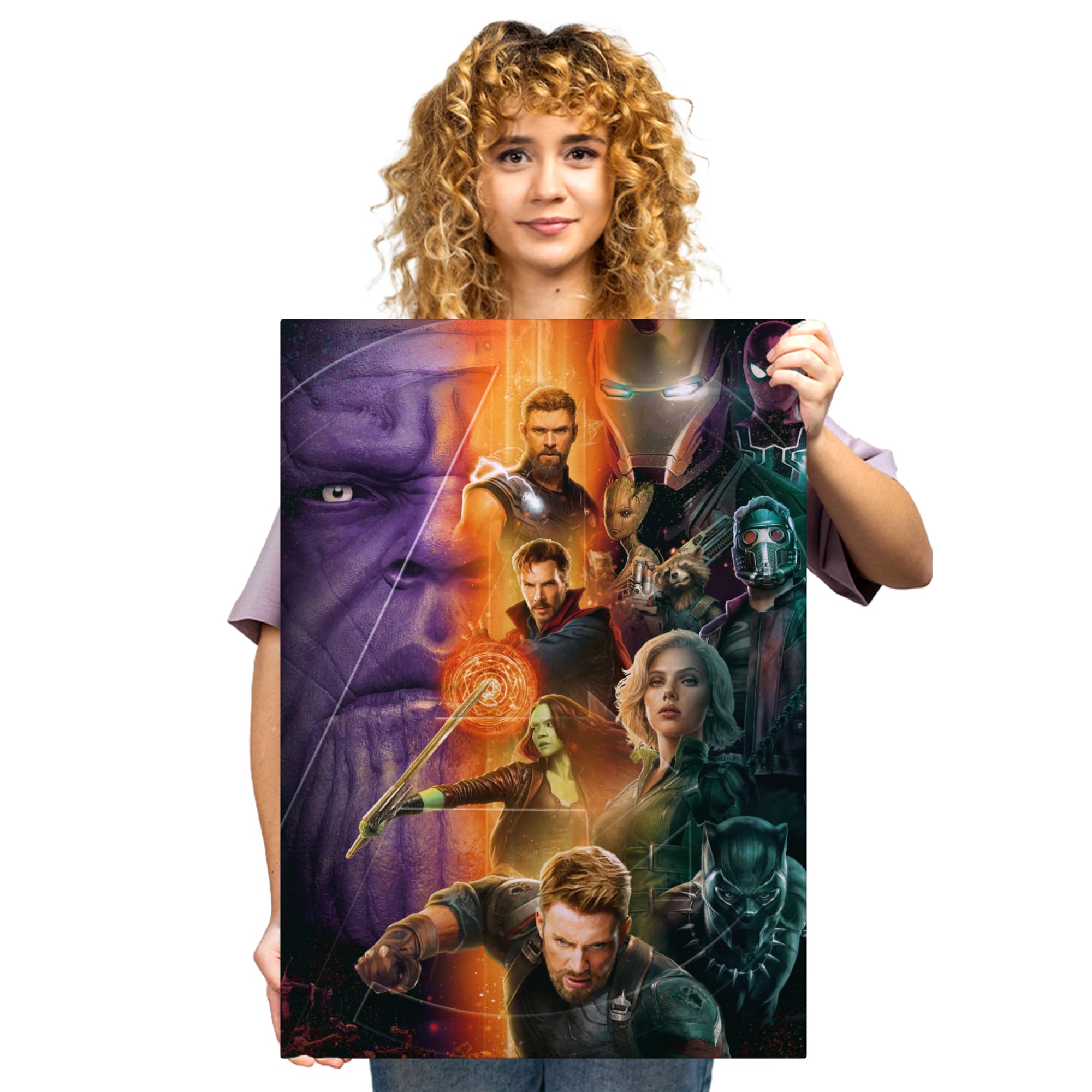 Displate Poster In Metallo - Decorazioni da Parete Decorazione Murale - Marvel - Avengers Team - 67,5 x 48 cm Matt