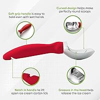 Vista 3 de Spring Chef - Cuchara para helado con mango suave, profesional, fuerte y resistente, utensilio de cocina de primera calidad para masa de galletas