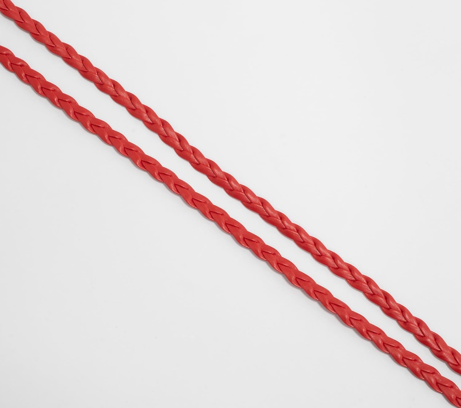 AERZETIX - C73457 - Braided decoration cord 6.5 x 2 mm x 9 m - in faux leather - Red - Bracelet Necklace craft suede packaging hobby creative jewellery