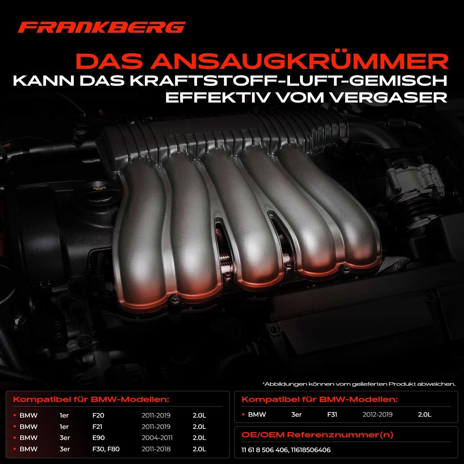 Frankberg Ansaugbrücke Ansaugkrümmer N47D20C Diesel Replace# 11618506406
