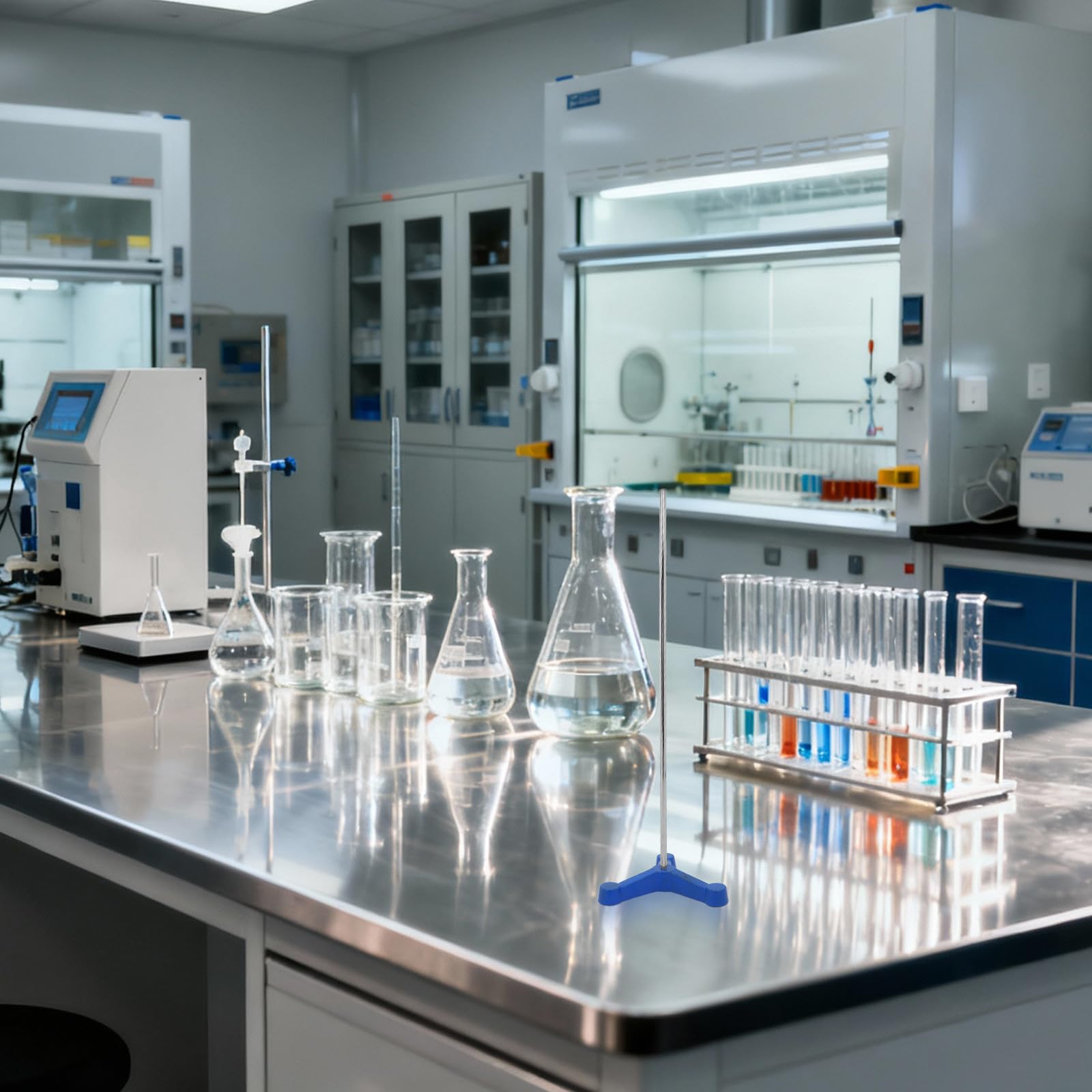 Amosfun Support de Laboratoire en Fer Stable avec Base de Cornue 110mm, Trépied Robuste pour Équipements de Laboratoire et Béchers, pour Applications en Chimie