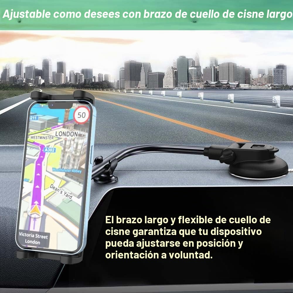 Soporte Tablet Coche Parabrisas con Ventosa para 4-13'' iPad Teléfonos, Universal Soporte Tableta Móvil Coche Salpicadero para iPad Pro 12.9 Air Mini, Samsung Galaxy Tab, Fire HD, iPhone