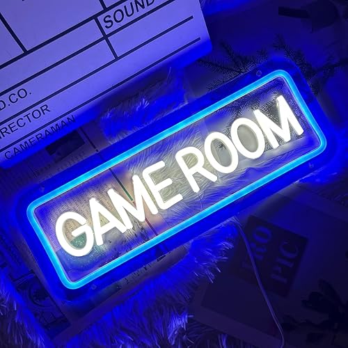 Letrero de neón para sala de juegos para decoración de pared de juegos, luz de neón LED con alimentación por USB para dormitorio de adolescentes y