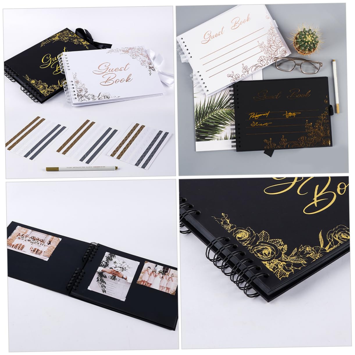 Retro Gästebuch Für Hochzeiten Hochzeits-signierbuch Mit Goldener Prägung Ringbuch-Design Für Unvergessliche Erinnerungen Und Kreative Hochzeitsfeiern