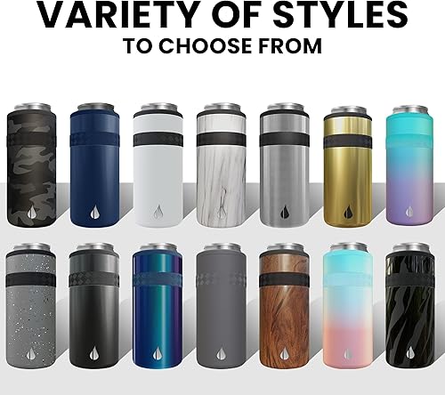 Miniatura 9 de Elemental Enfriador de latas delgado aislado, enfriador de latas delgadas de acero inoxidable de triple pared  Aislador de bebidas para seltzers