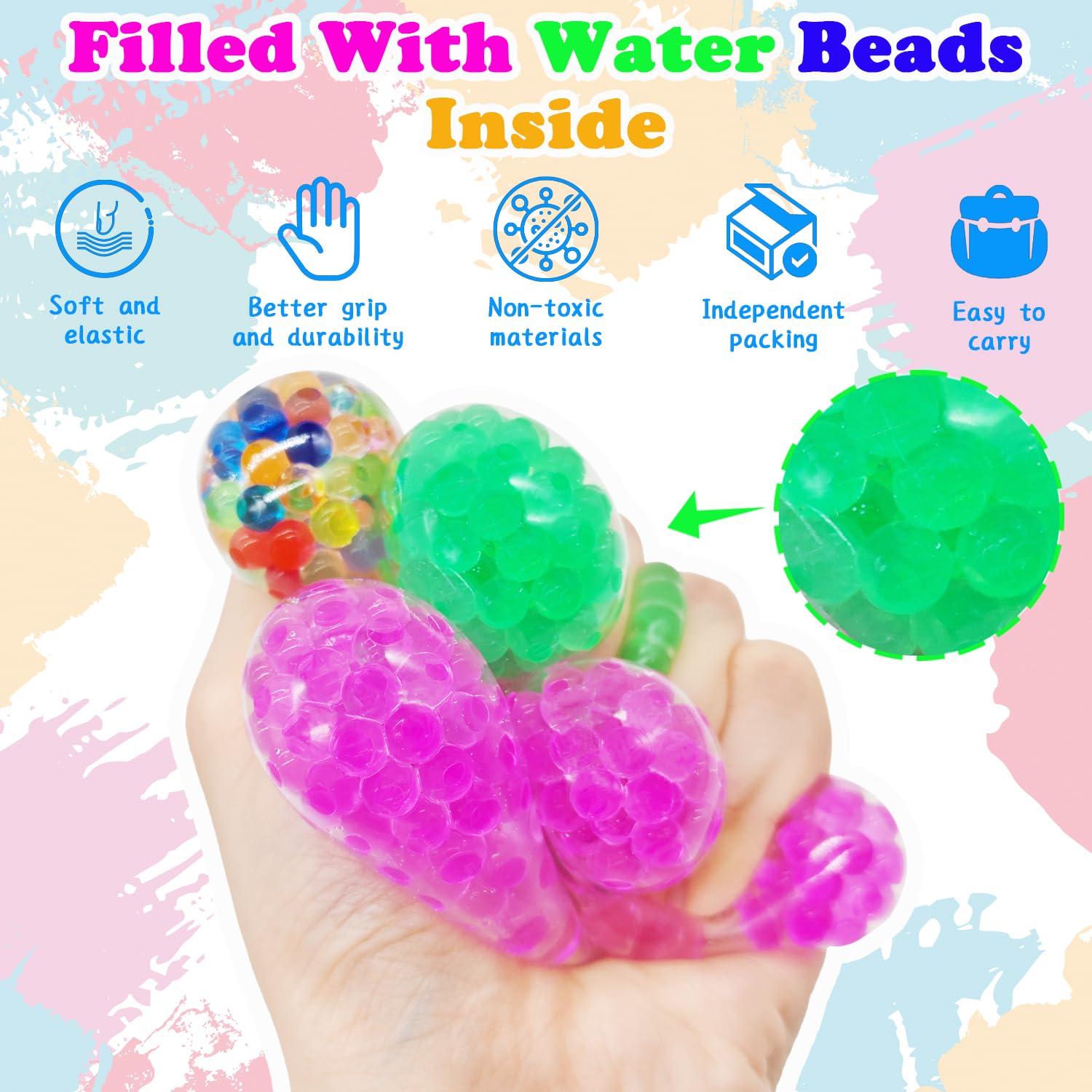 50 Stück Bunte Wandkletter-Spielzeuge - Elastische Klebeprops Für Partyspaß