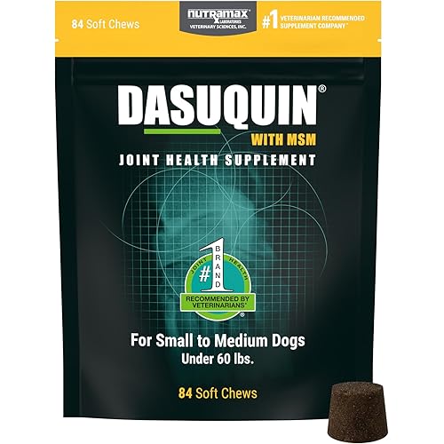 Nutramax Laboratories Dasuquin with MSM Soft Chews Small/Medium Dog 84 Count, brown