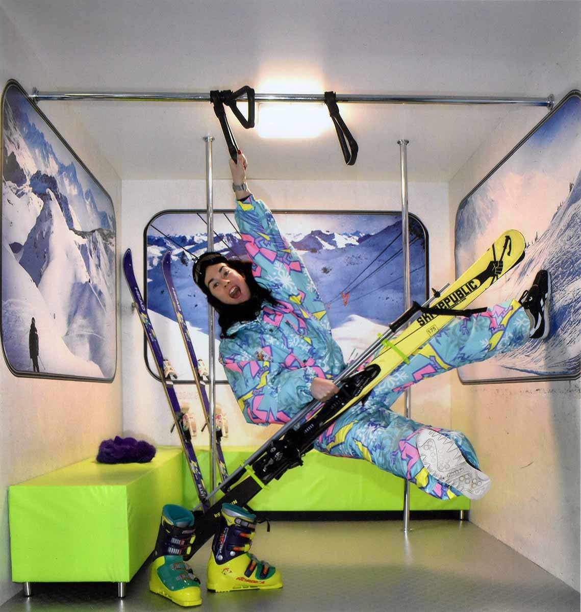 Porte-Skis et bâtons Fuchsia (la Paire) pour Experts et Bambins