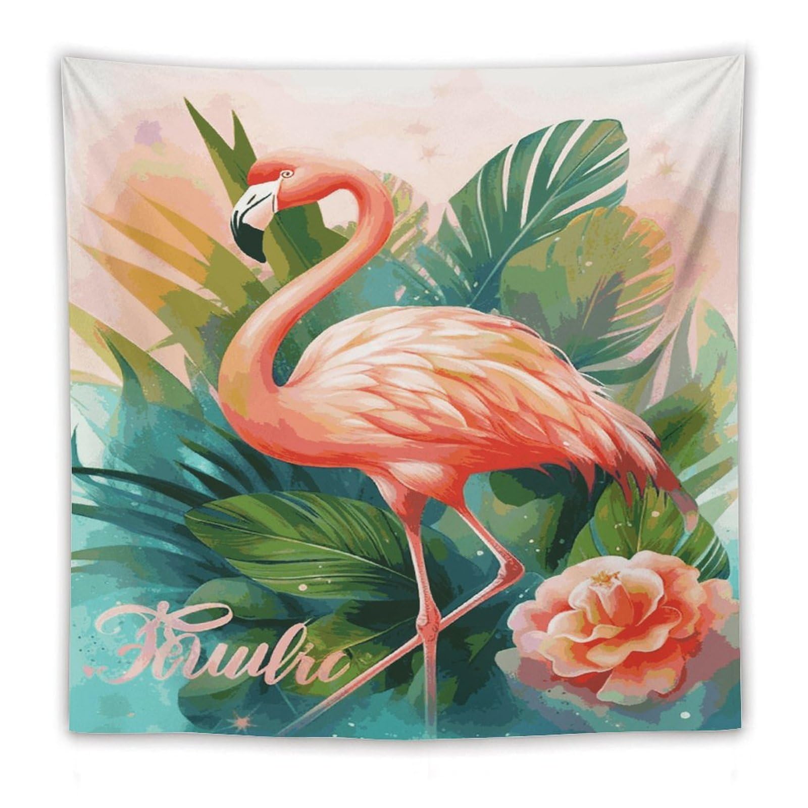 LDGSUPH Tropical Flamingo Tapestry Wall Hanging Decor Anti-fading Aesthetic Wall Tapestries Fashion Wall Blanket Decor Modern Wall Art Tapestry for Bedroom Home Decor 60"x60"