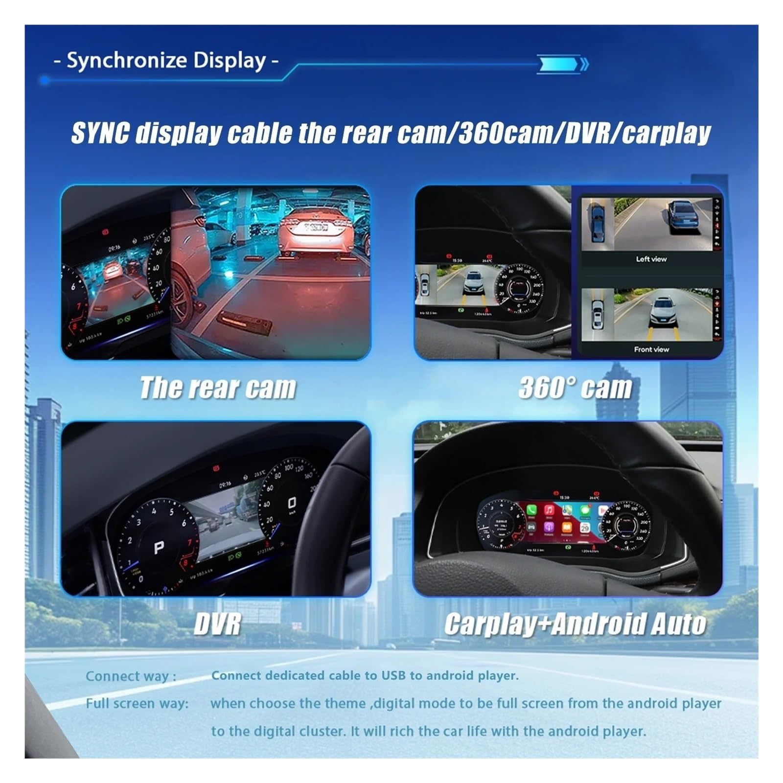 Cluster digitale per cruscotto LCD da 12,3 pollici compatibile con VW Golf 7 MK7 2013-2020 anni Supporto HDMI Radio Quadro strumenti Cockpit
