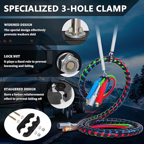 Miniatura 4 de Cheemuii Kit de 2 resortes de 25 pulgadas con soporte de manguera 3 en 1 y soporte de abrazadera de 3 agujeros, resorte tierno resistente para