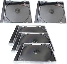 5 PCS Car Standard Single Clear CD Jewel Case, DVD Storage Case with Assembled Black Tray, Thickened Rigid Plastic CD Holder, for Most Cars (Black)