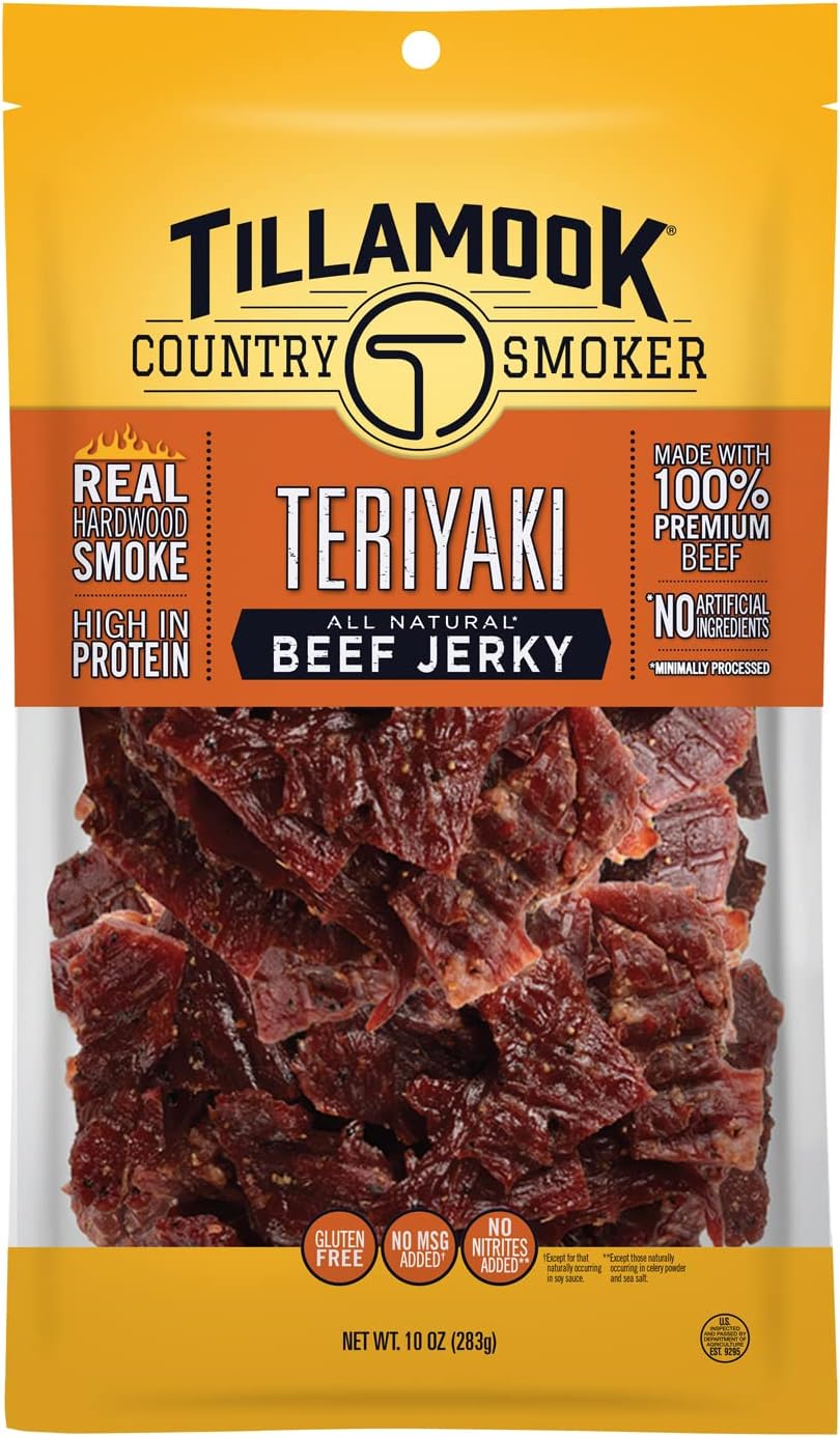 Tillamook Country Smoker All Natural Beef Jerky, Teriyaki 10-oz Bag