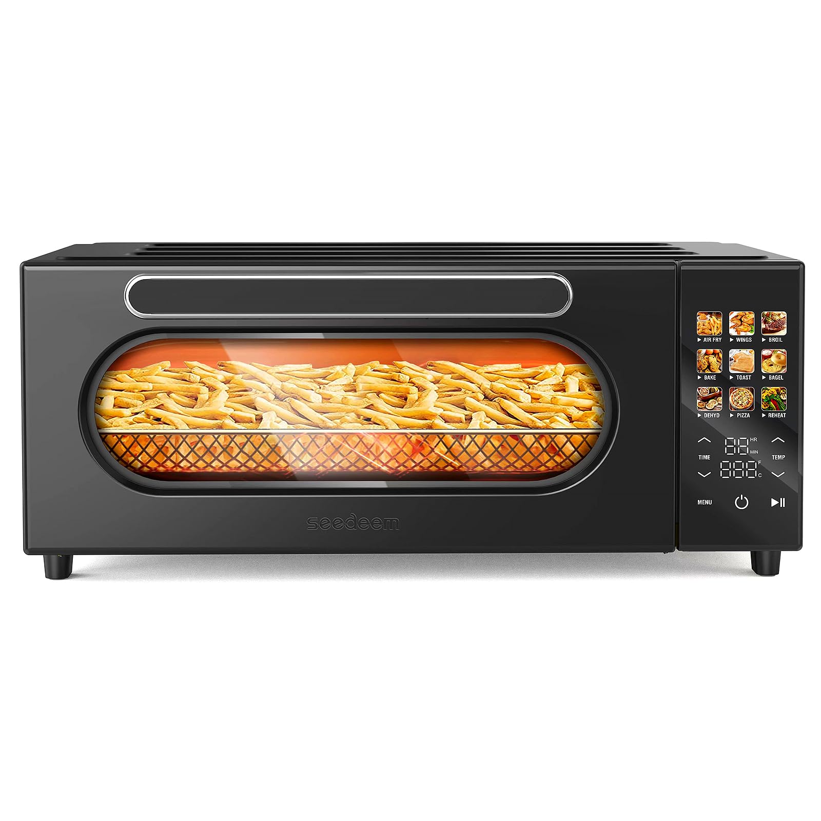 SEEDEEM 10-in-1 Air Convection Toaster Oven 15L Convection Toaster Oven Cooker with Color LCD Display and Touch Screen