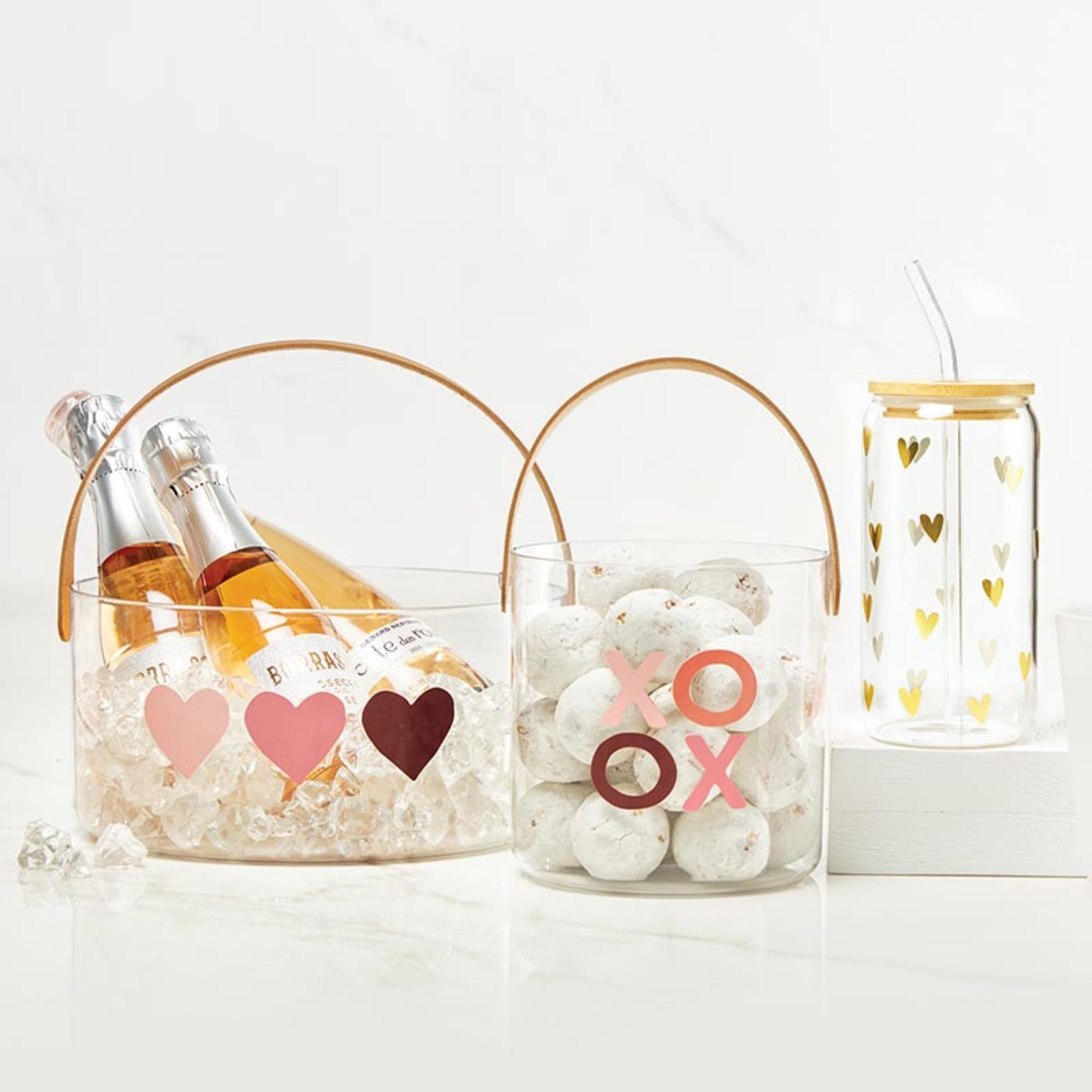 Santa Barbara Design Studio Valentines Day Ice Bucket with Handle Acrylic Champagne Bucket, 8.25