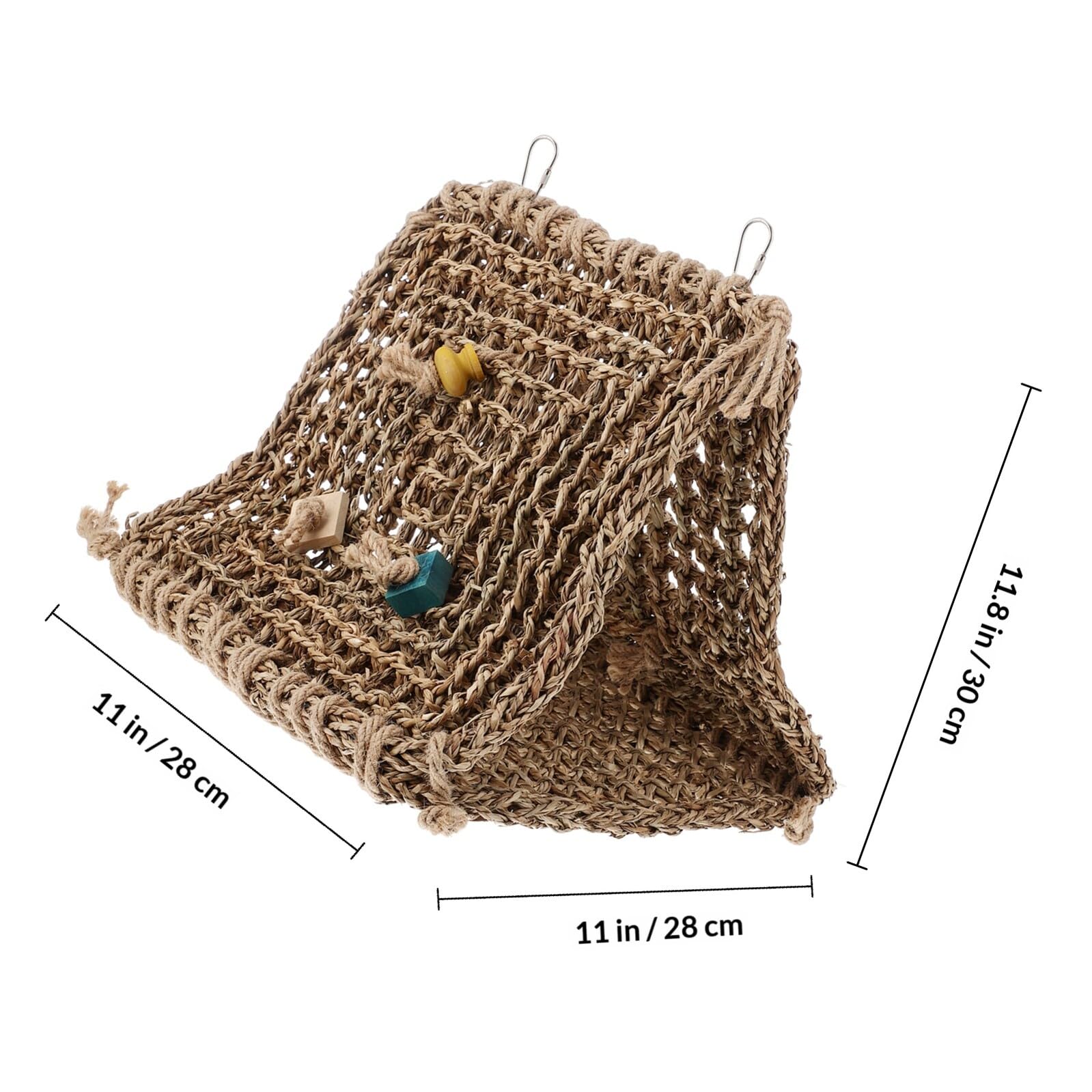 VICASKY Papageienhängematte aus Rattan mit Natürlichem Weidengeflecht Rustikales Vogelschlafplatz und Vogelhaus Geeignet für Käfig und Vogelspielzeug Leicht zu Reinigen Zufälliger Stil