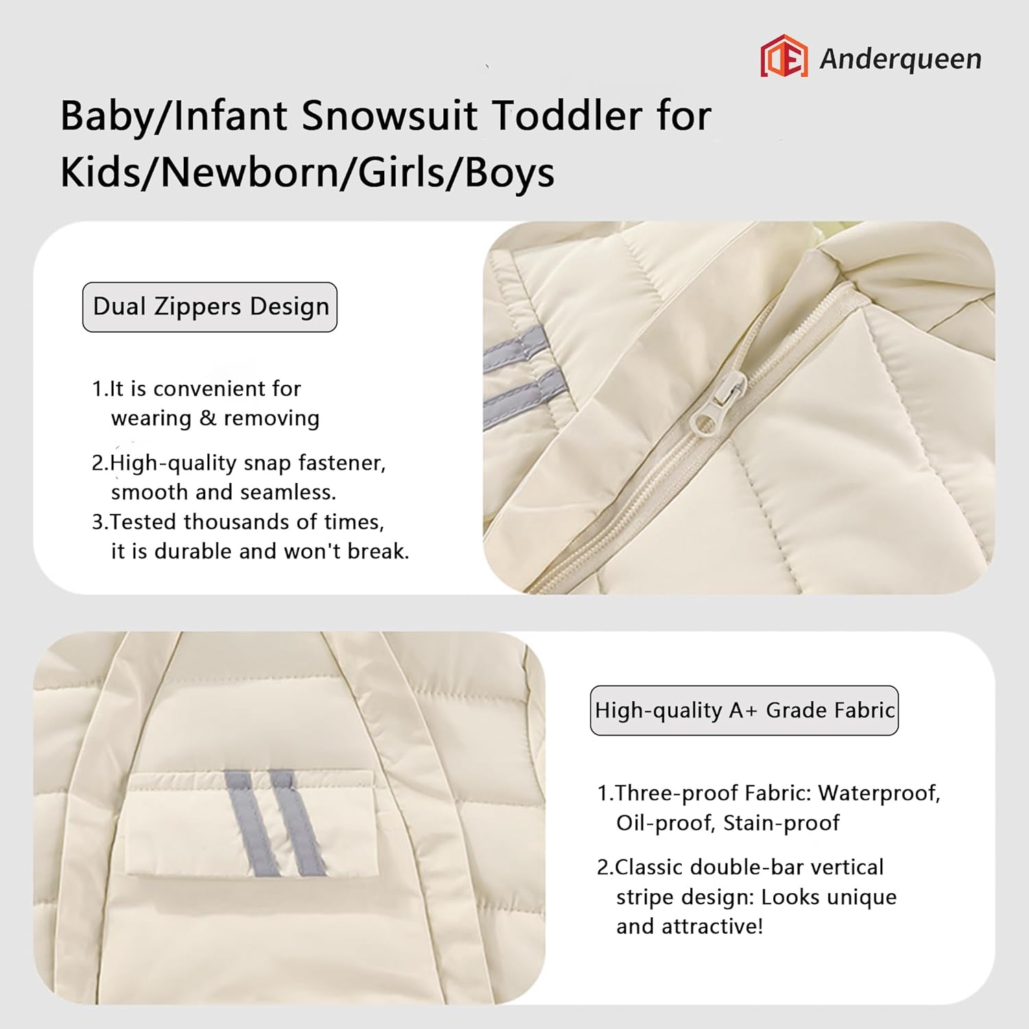 Baby/Infant Snowsuit Toddler for Kids Girls Boys Newborn Baby Jumpsuit Down Cotton Winter Clothes Zipper Coat