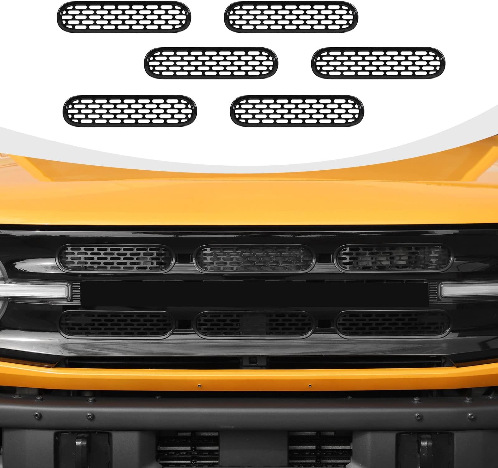 MSIZOY 6PCS Front Mesh Grille Inserts Grills Frame Trim