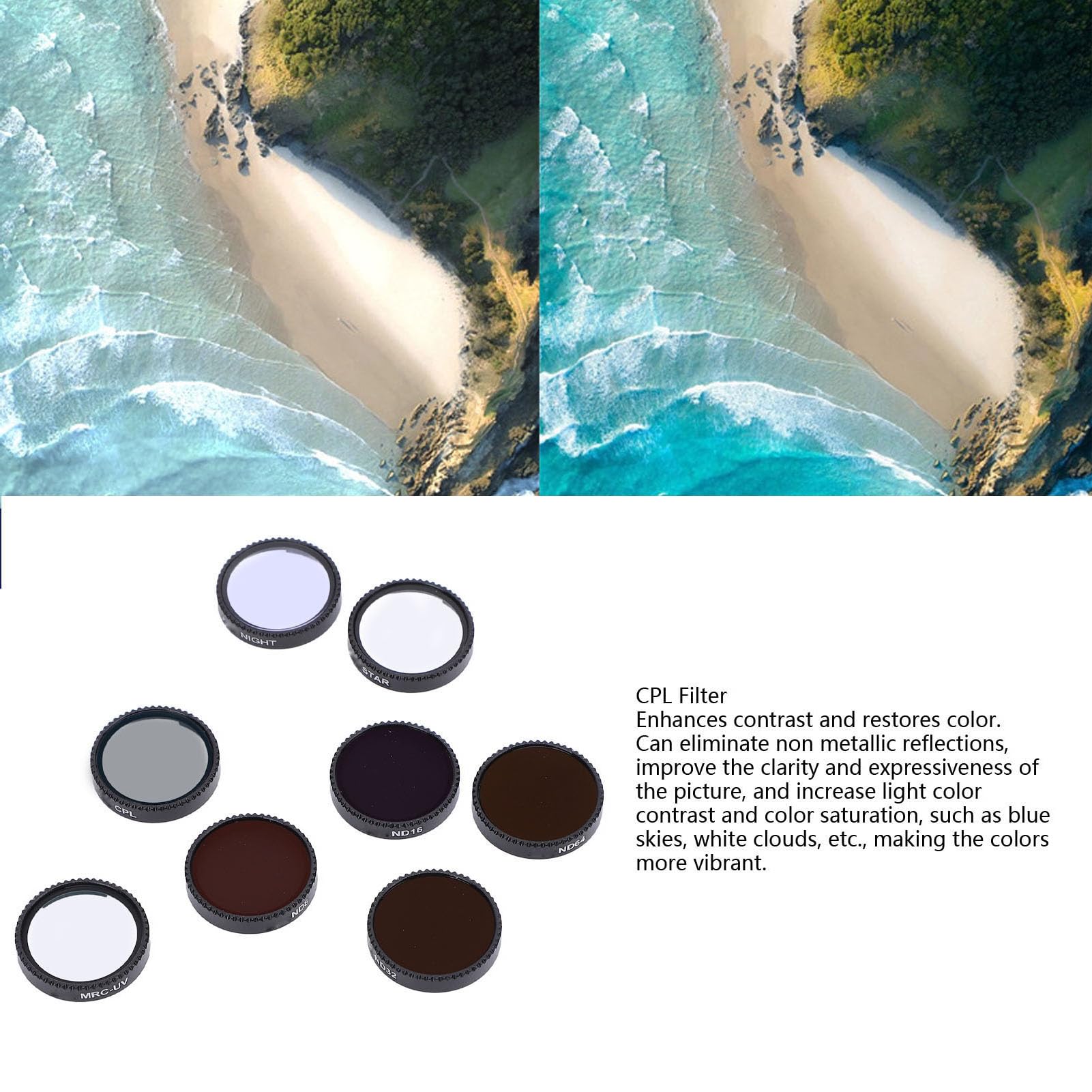 Zestaw Filtrów Neo Drone 8 w 1 UV CPL ND Star Night Filters ND8 ND16 ND32 ND64 Aluminiowa Rama Szkło Optyczne HD