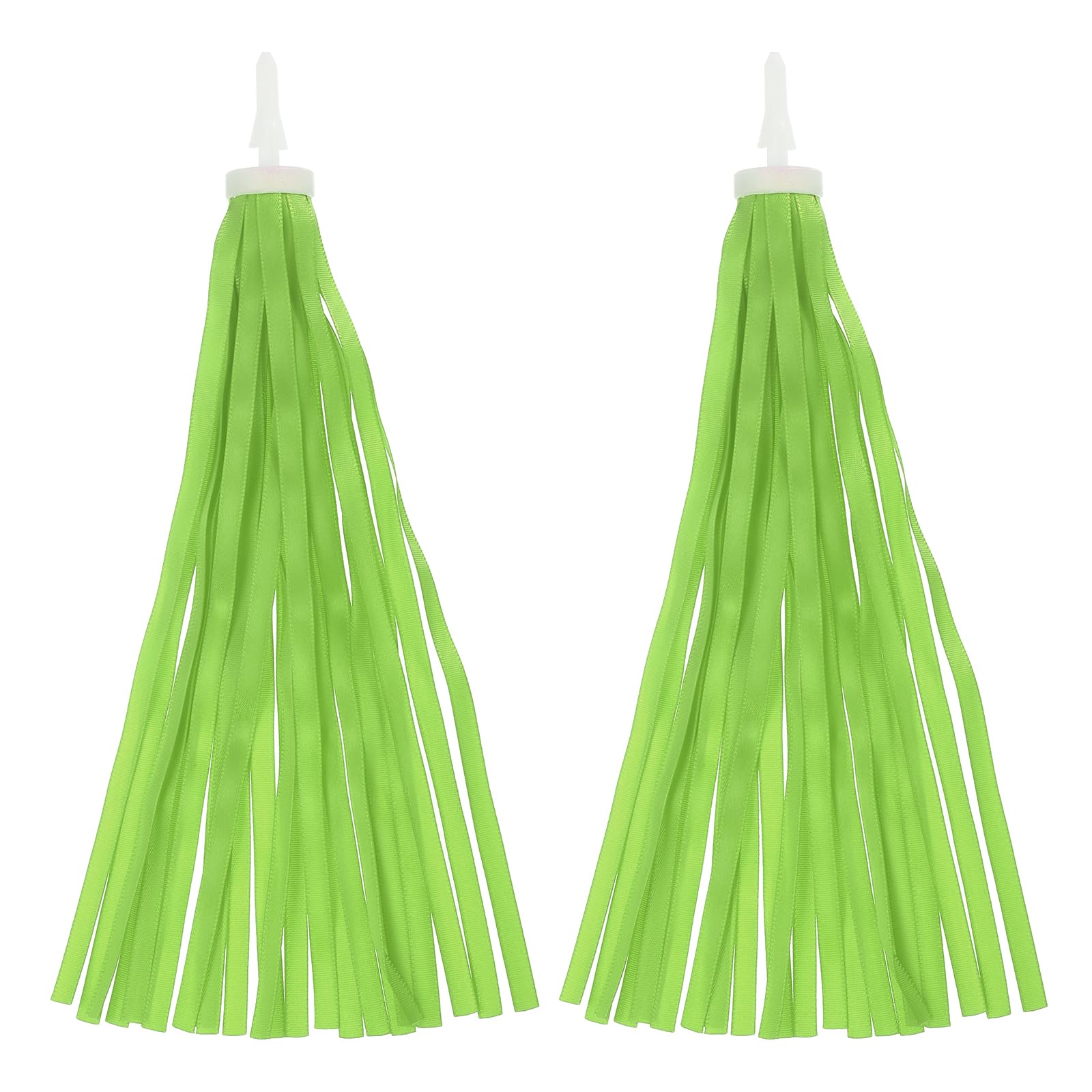 PATIKIL Bike Streamers, Colorful Scooter Handlebar Tassels Grips Ribbon Accessories Decorations for Girls Bicycle Tricycle Handles, Yellow Green