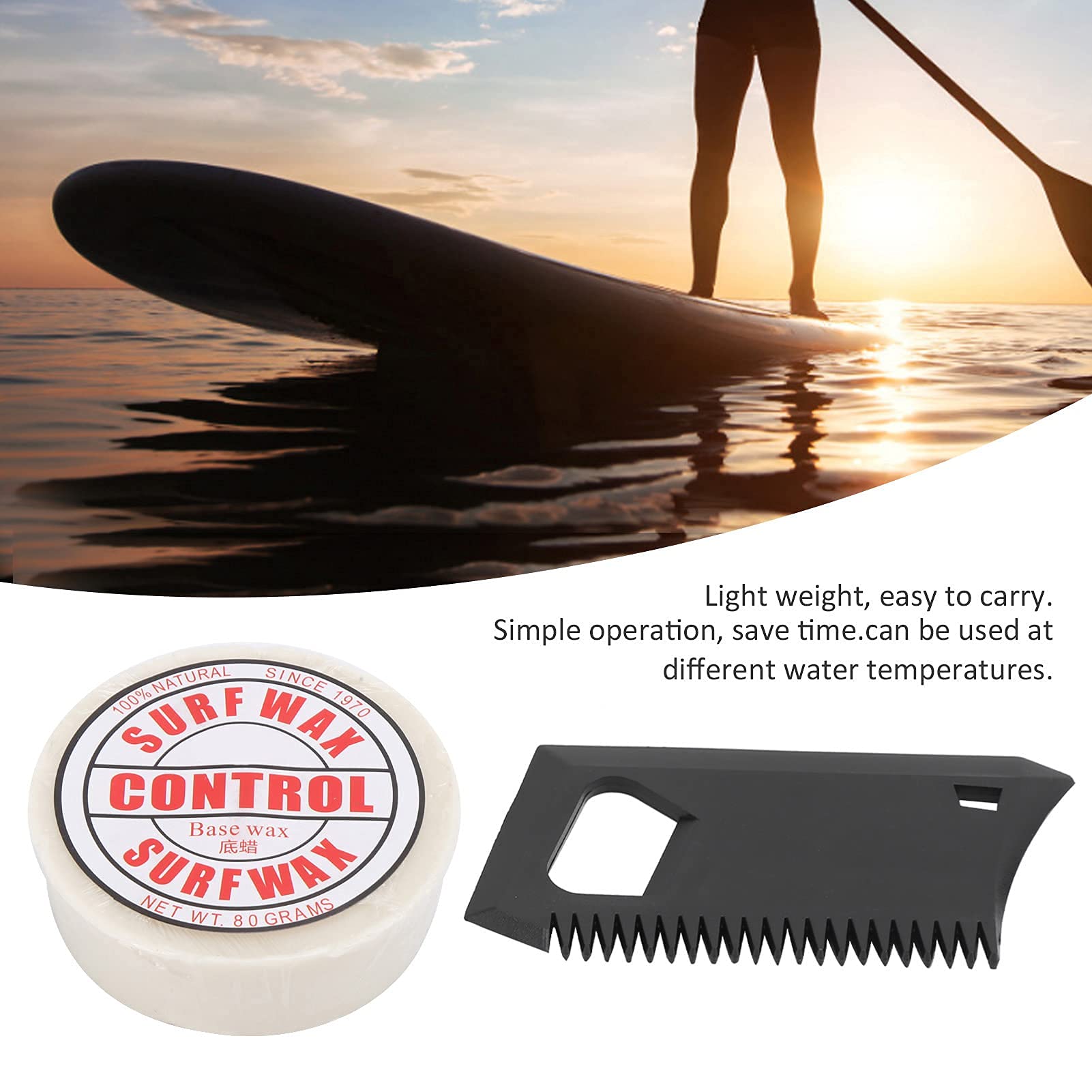 VGEBY Surf Wax Tragbares Anti-Rutsch Paraffin Surf Skateborad Wachs Surfbrettzubehör mit Wachskamm