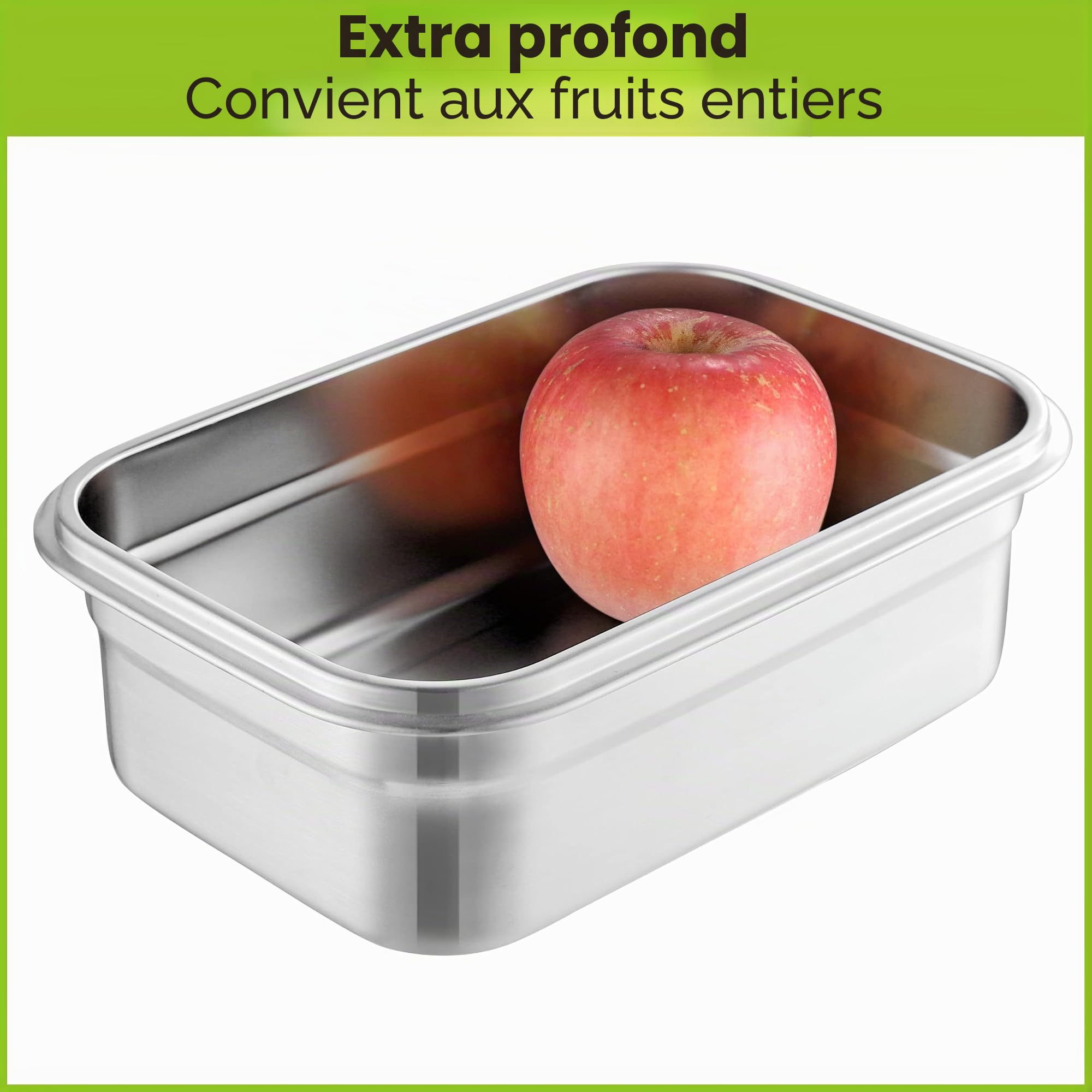 immer Set Lunch Box Acier Inox SafeLock 800 ml + 1600 ml – boîtes repas étanches, sans plastique et sans BPA, acier inox alimentaire 18/8, lunch box durable