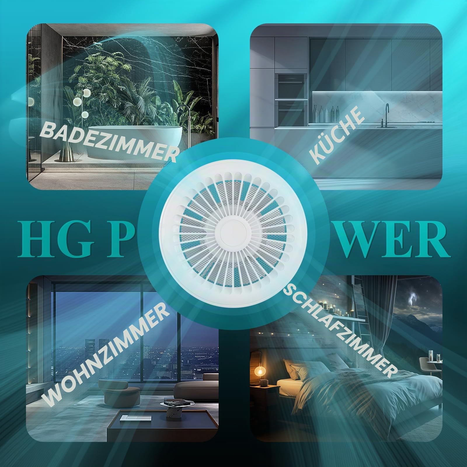 HG Power 150mm Abluftventilator 2 Richtungen Badlüfter mit Fernbedienung 3 Geschwindigkeiten Lüfter Leise mit Speicherfunktion für Bad Küche WC Garage Keller Auspuff und Einlass Belüftung