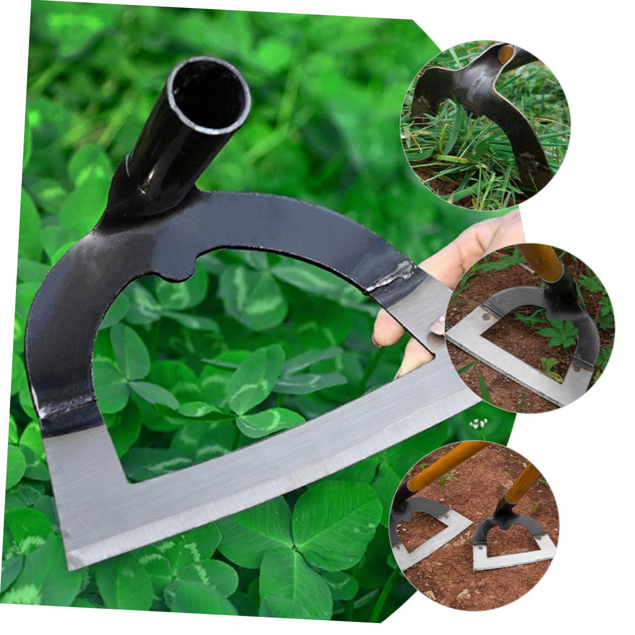 Mikikit Herramienta de Jardinería Resistente Inoxidable con Diseño para Deshierbe y Herramienta Manual Multifunción para y