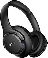 KVIDIO Bluetooth Over Ear Headphones, 65H Playtime Wireless with Mic, Foldable Lightweight Deep Bass HiFi Stereo Low Latency for Travel Work
