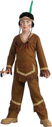 Nativo americano disfraz de niño, grande, S, Un solo color