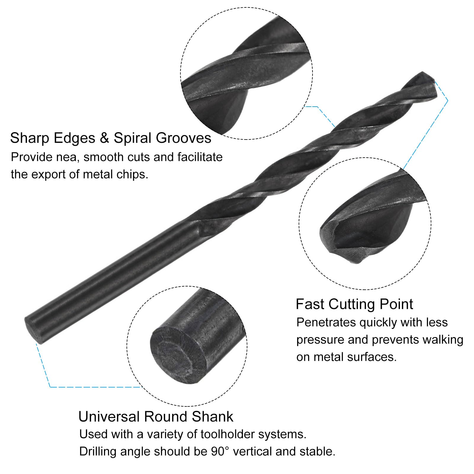 Punte Trapano Titanio 4mm Set Punte E Maschi Filettatura QUARKZMAN - UNC 3/16-24, Punta 5/32", Acciaio HSS Titanio Maschio Filettatura Unc 3/16