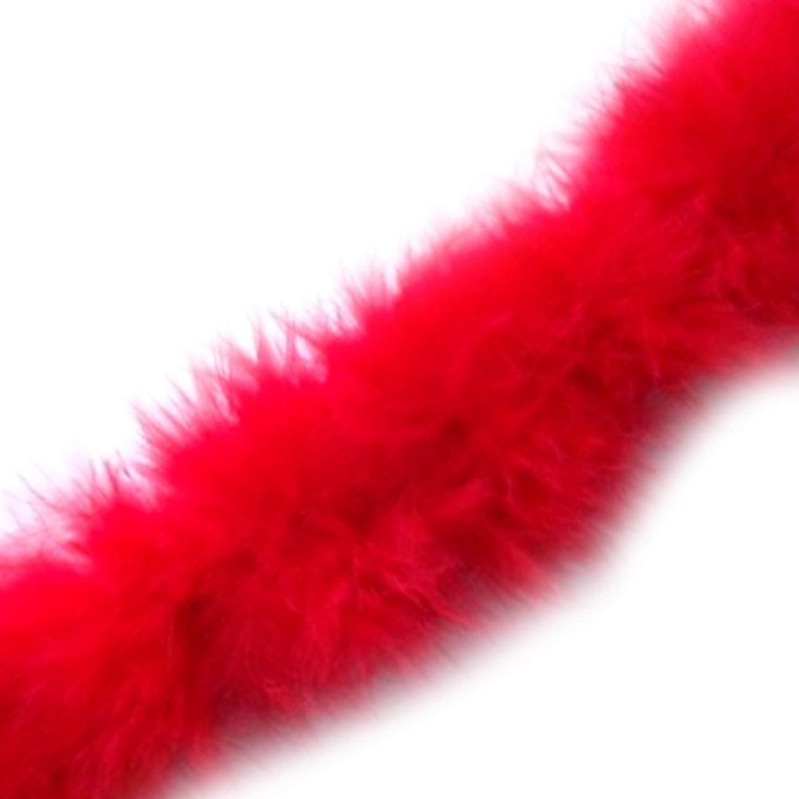 1 Metre - Marabou Swansdown Feather Trim Soft & Fluffy Craft - Choose Colour (Red)