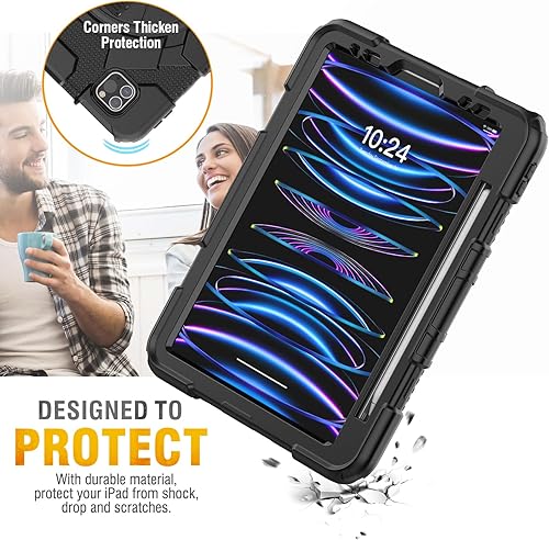 Miniatura 6 de HXCASEAC Funda para iPad Pro de 11 pulgadas y iPad Air de 54 generación con soporte para lápices, protector de pantalla, soporte para correa de