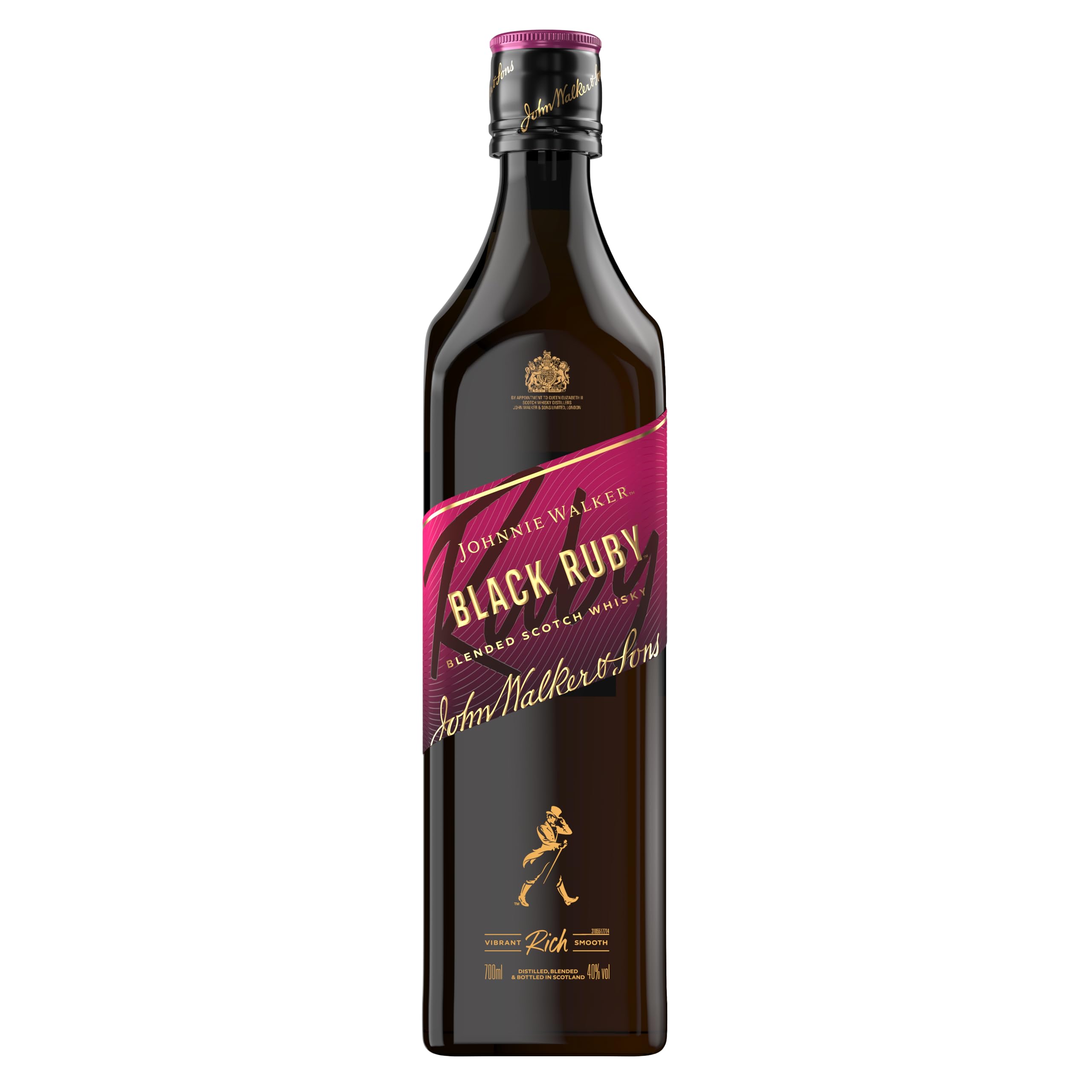 Johnnie Walker Black Ruby, Blended Scotch Whisky, fruchtig, für Cocktails, Geschenkidee, 40% Vol, 700 ml Einzelflasche