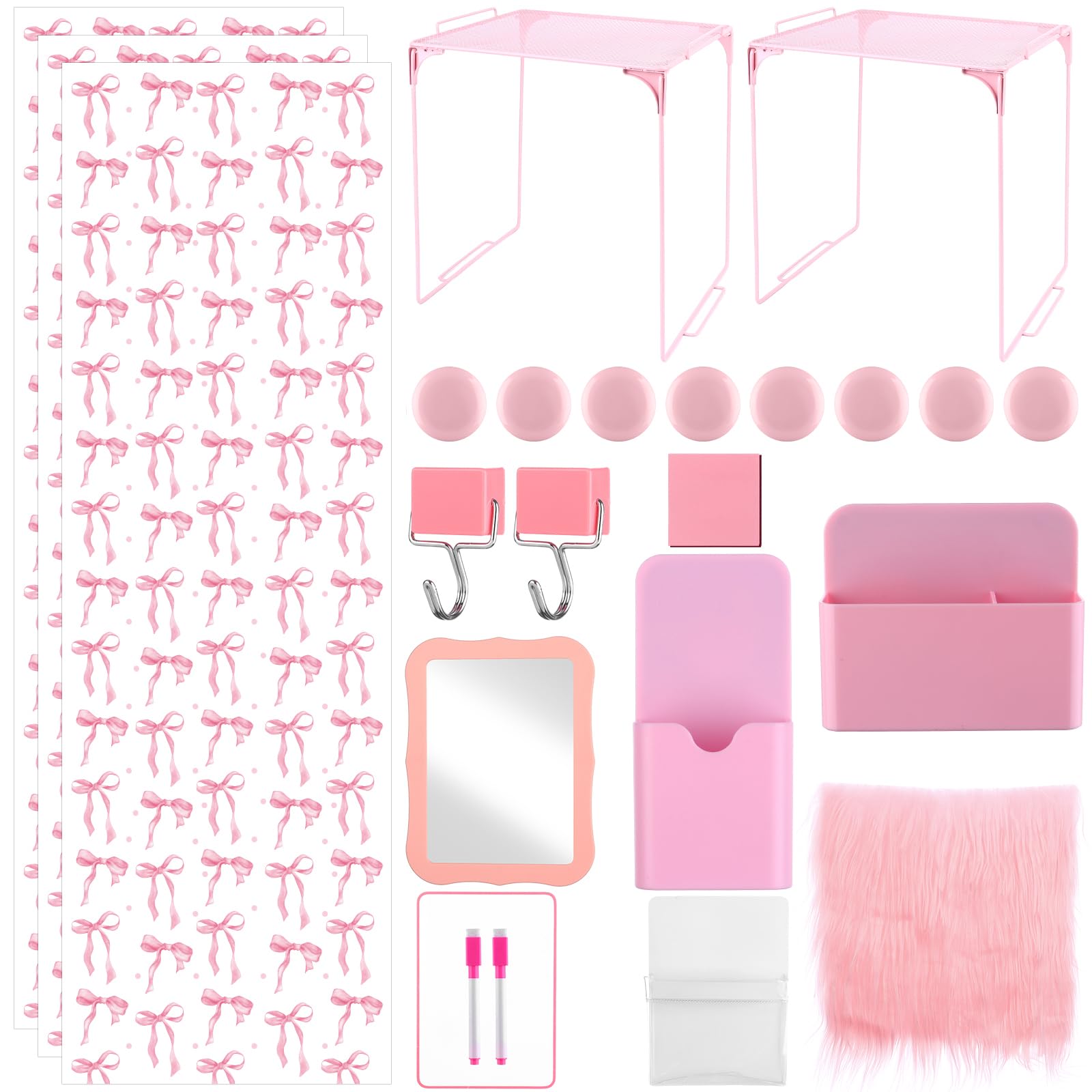 Photo 1 of XEQWZVFR 30Pcs Pink Locker Organizer Kit