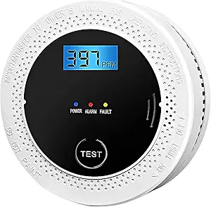 Smoke and Carbon Monoxide Detector Powered by Battery with Digital Display, Dual Alarm Sensor of Smoke and CO,Easy to Install