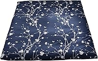 MAXYOYO Navy Floral Full Futon Mattress Cover - Zippered Protector for Japanese Futon Floor Mats, Super Soft & Machine Washable
