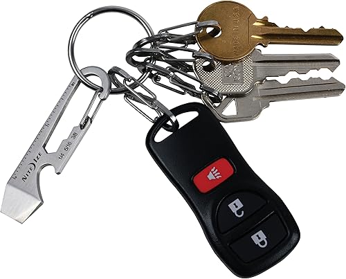 Miniatura 8 de Nite Ize KMT-11-R3 Se acopla fácilmente a una cadena o correa existente DoohicKey Key Llavero Multi-Tool (Paquete de 2), Talla única, Plata