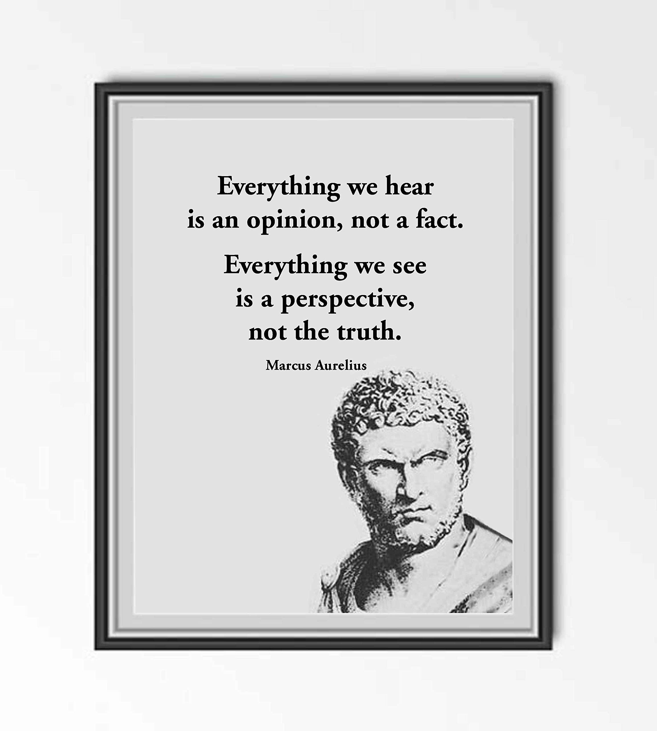 Everything We Hear Is Not Fact - Sculpture Inspirational Wall Art, Marcus Aurelius Vintage Motivational Wall Decor Print For Living Room Decor, Home Decor, Office Decor, Bedroom Decor Unframed - 8x10