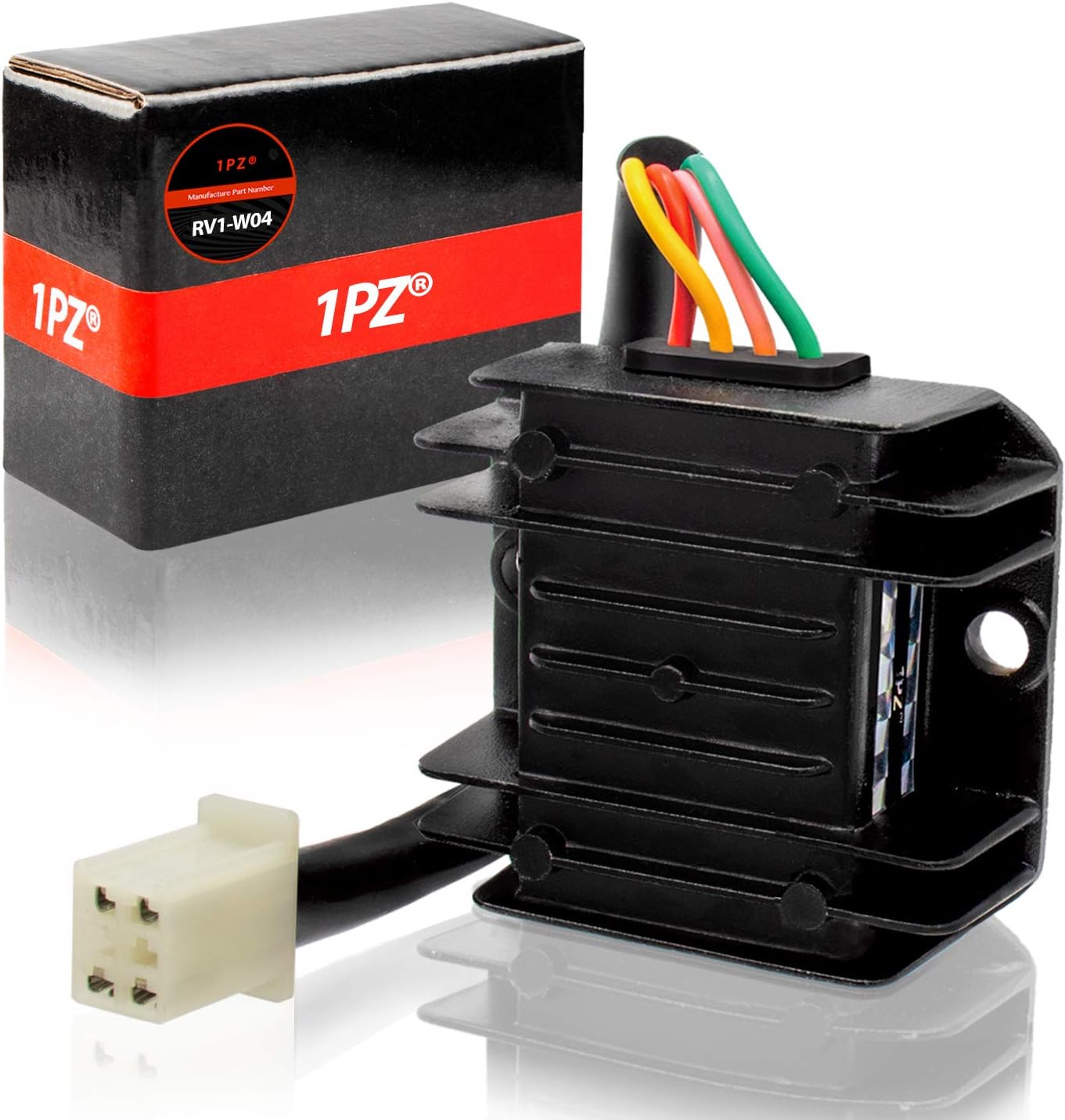 1PZ RV1-W04 4 Wire 12V Voltage Regulator Replacement for CG 125cc 200cc 250cc and GY6 50cc 60cc 80cc 125cc 150cc ATV Dirt Bike Go Kart Moped and Scooter 1PZ RV1-W04 4 Wire 12V Voltage Regulator Replacement for CG 125cc 200cc 250cc and GY6 50cc 60cc 80cc 125cc 150cc ATV Dirt Bike Go Kart Moped and Scooter