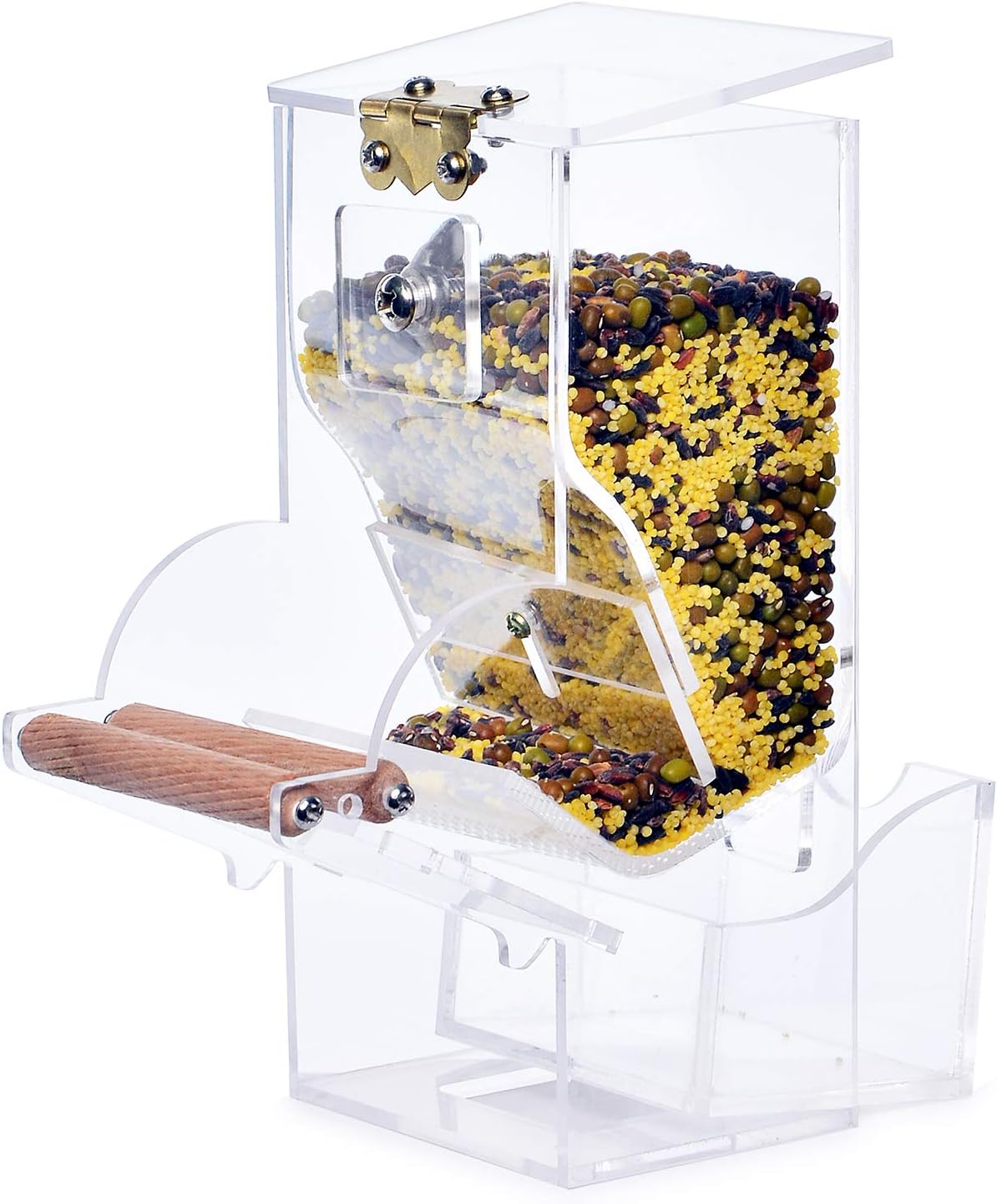 Sanvo Free Install Parrot Bird Cage Auto Seed Feeder for Budgies,Canary,Cockatiel,Finch,Parakeet