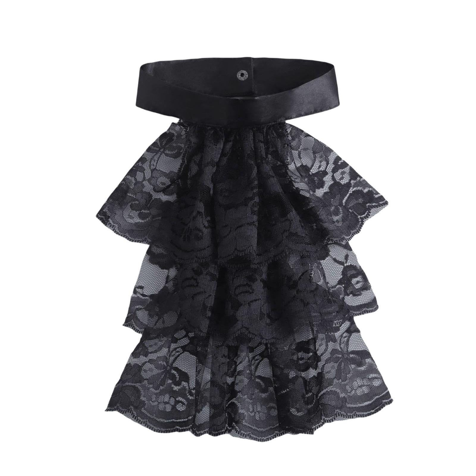 Detachable Ruffled Jabot Collar Multilayered Lace For Victorian Colonial Outfit Cosplay Costume Neck Historical Costume Collar