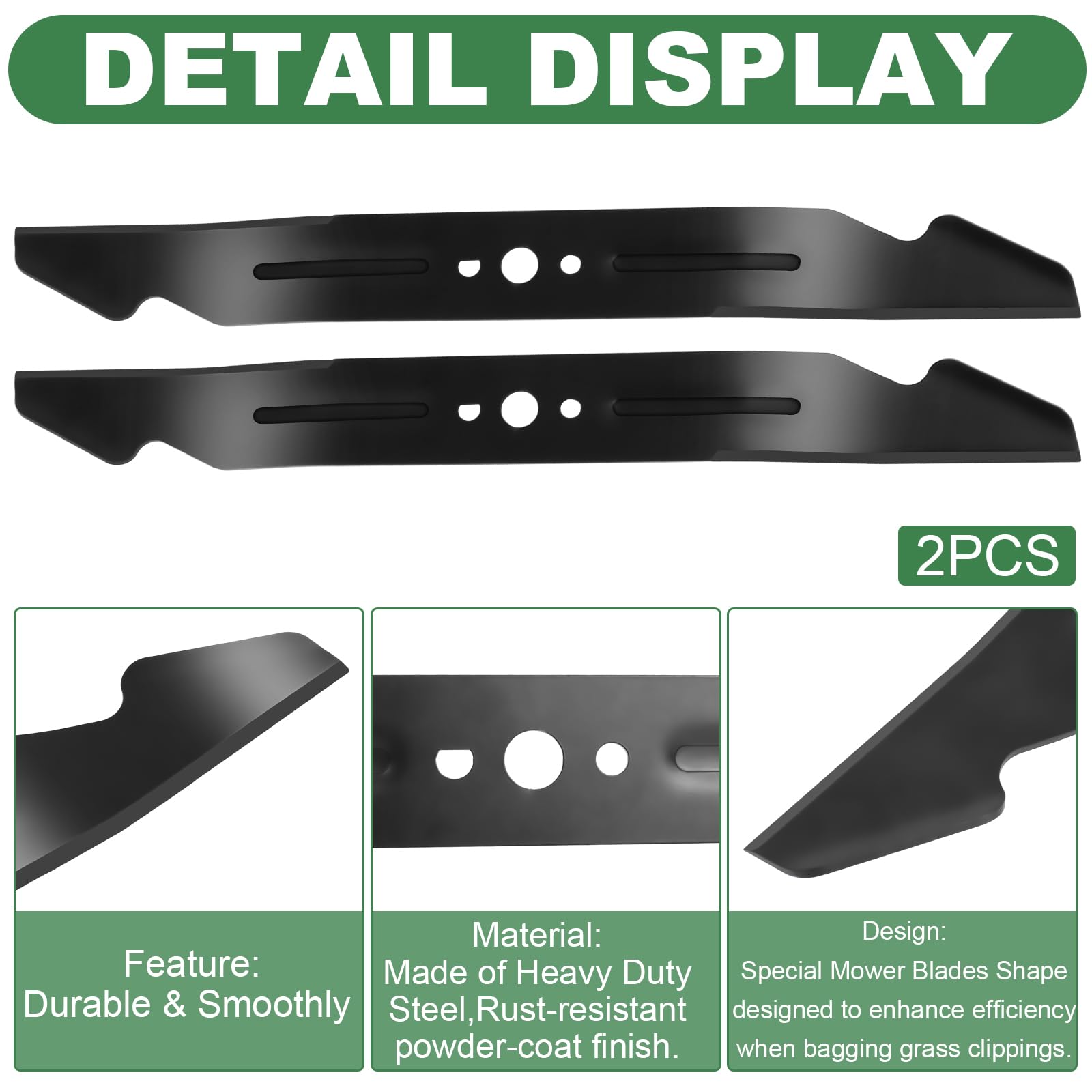 Ketofa Paquete de 2 cuchillas para cortacésped AB2000 para modelos EGO Power+ de 56 V LM2022SP/LM2020SP/LM2021 – Hoja de cortacésped individual para cubierta de 20 pulgadas – Compatible con