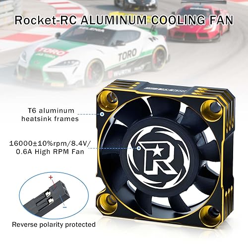 Miniatura 5 de Ventilador de enfriamiento del motor de 1.575 in, ventilador ESC de 16000 RPM, ventilador de enfriamiento RC para 15 16 RC Truck Car Motor de 1.575