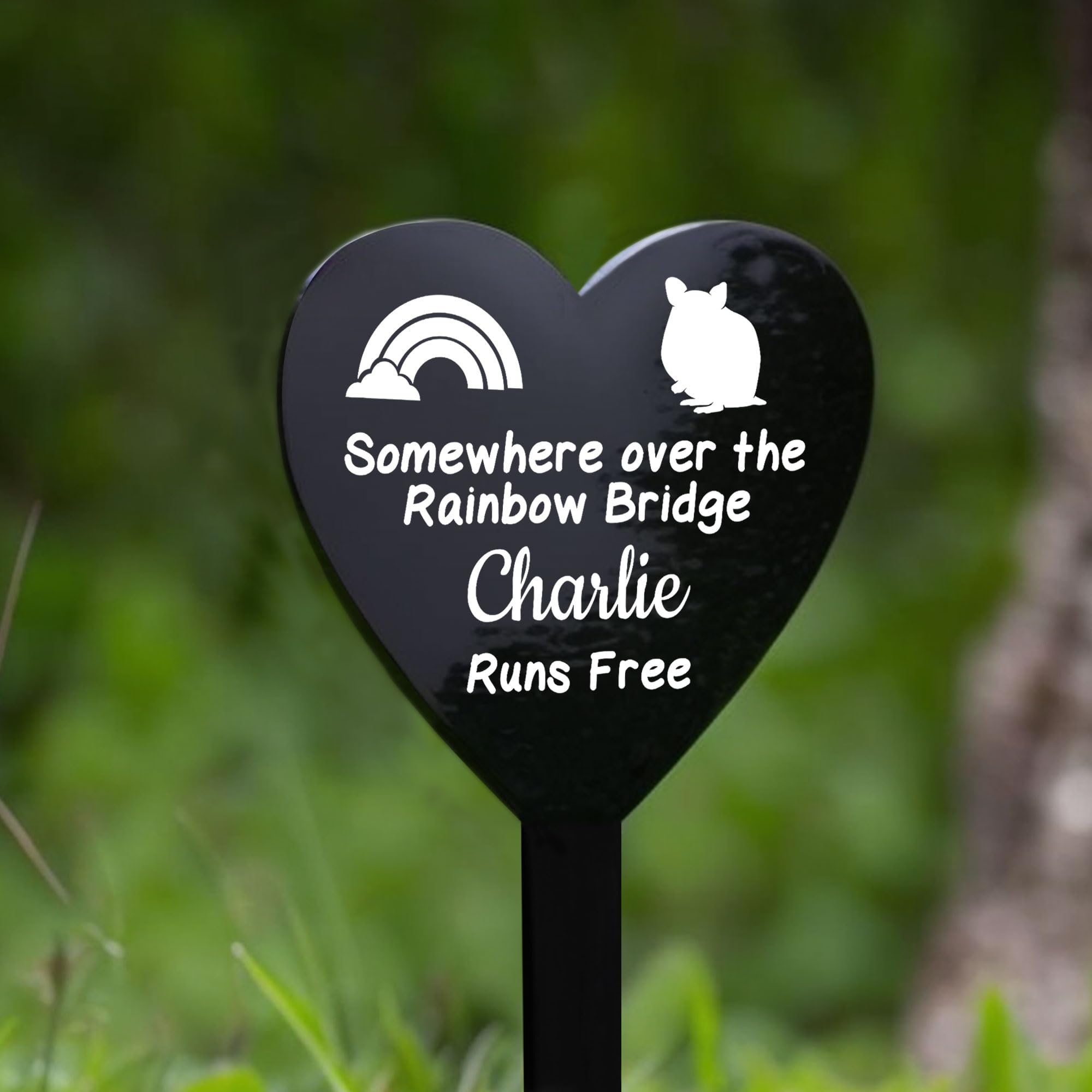 Personalised Dog Memorial Gifts Custom Pet Memorial Plaques Pet Bereavement Gifts with Any Photo & Name Grave Marker Grave Plaque Gifts for Loss of Dog Cat Pet Horse (Rainbow Bridge For Hamster)